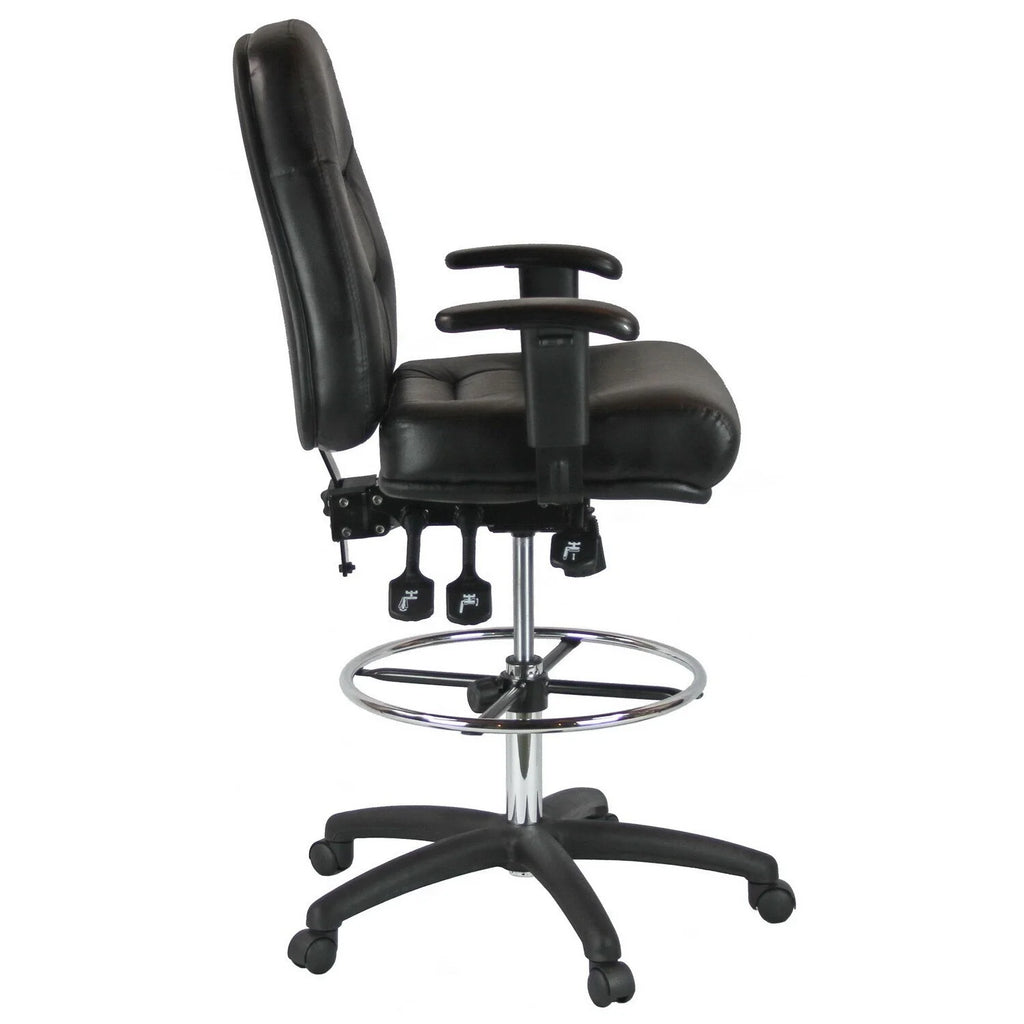 Mid-Back Leather Drafting Chair C76002