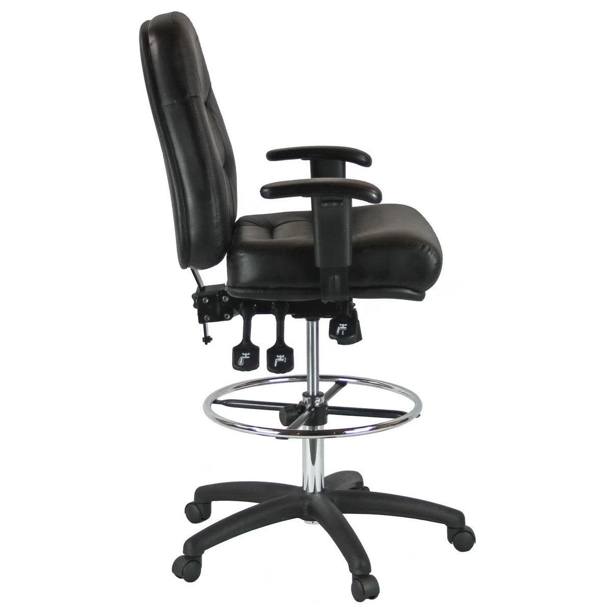 Mid-Back Leather Drafting Chair C76002