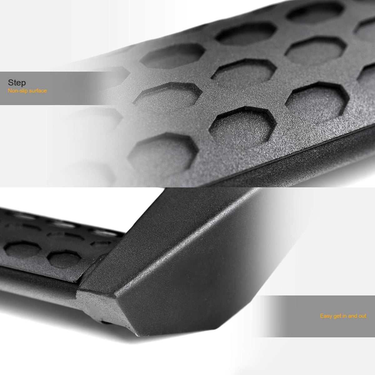 Matte Black Nerf Bars Running Boards for Ford F150 SuperCrew Cab T262