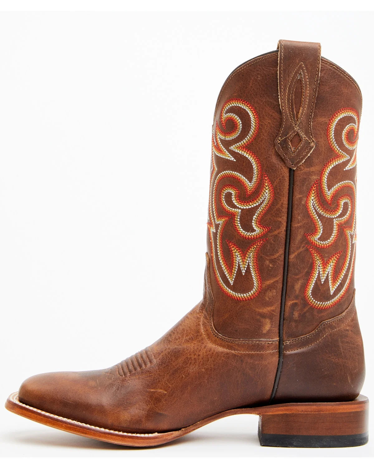Brown Broad Square Toe Western Boot D73457
