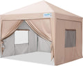 8x8 EZ Pop Up Canopy Tent with 4 Sidewalls, Mesh Windows & Wheeled Bag W24094