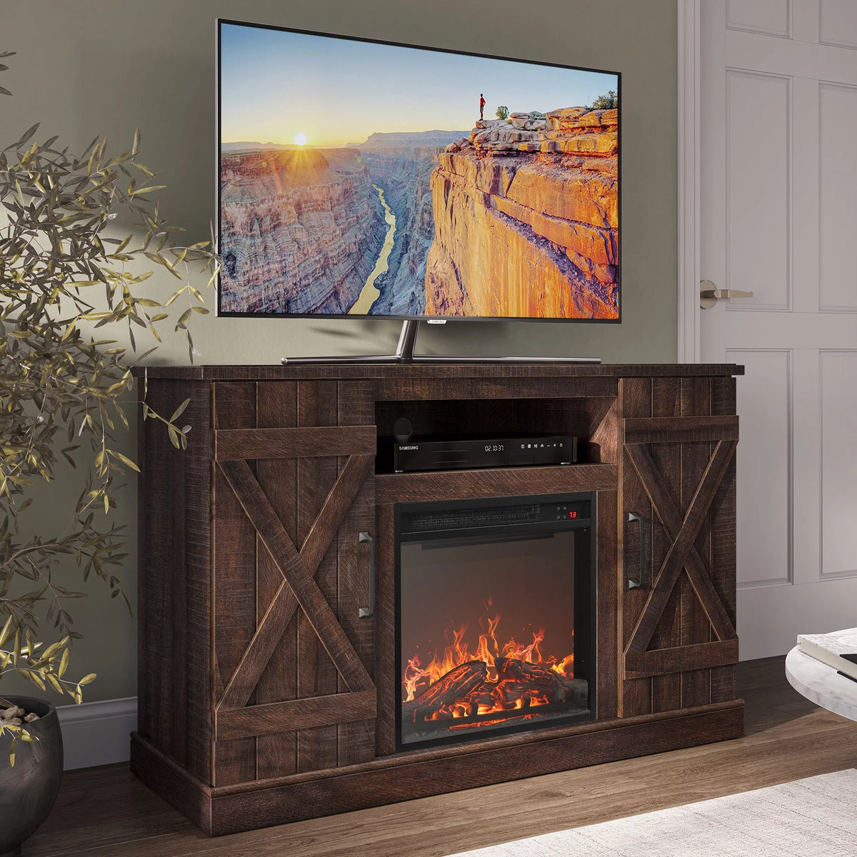 47" TV Stand with 18" Fireplace O30577