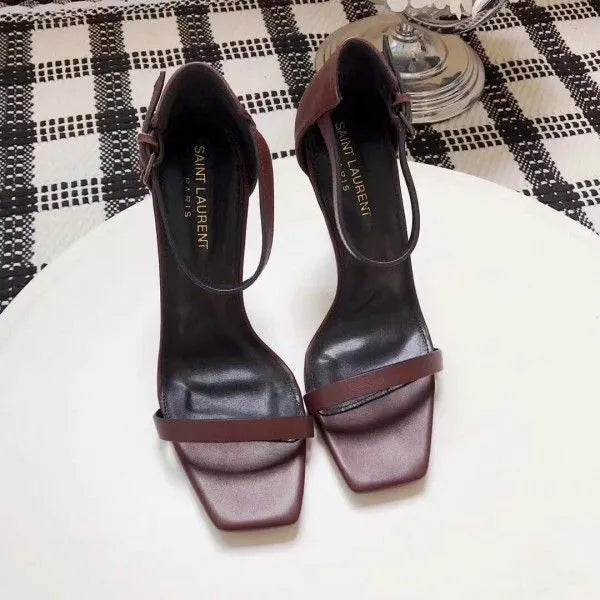 Burgundy Leather Sandals P8109