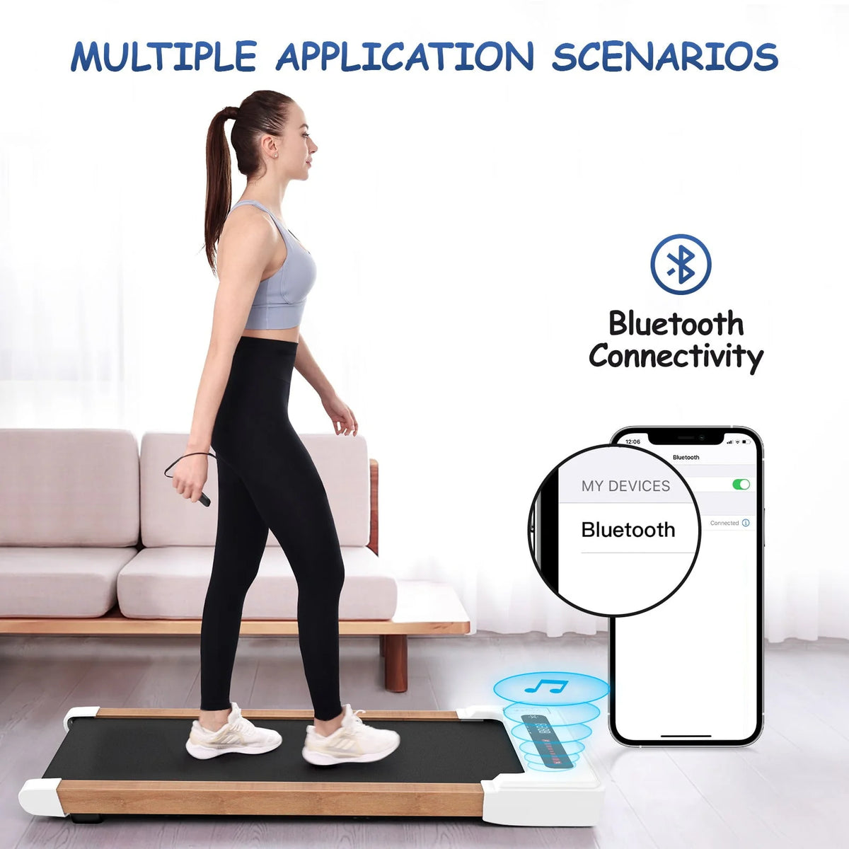 Portable Mini Treadmill 265 lbs Capacity with Remote Control O18415