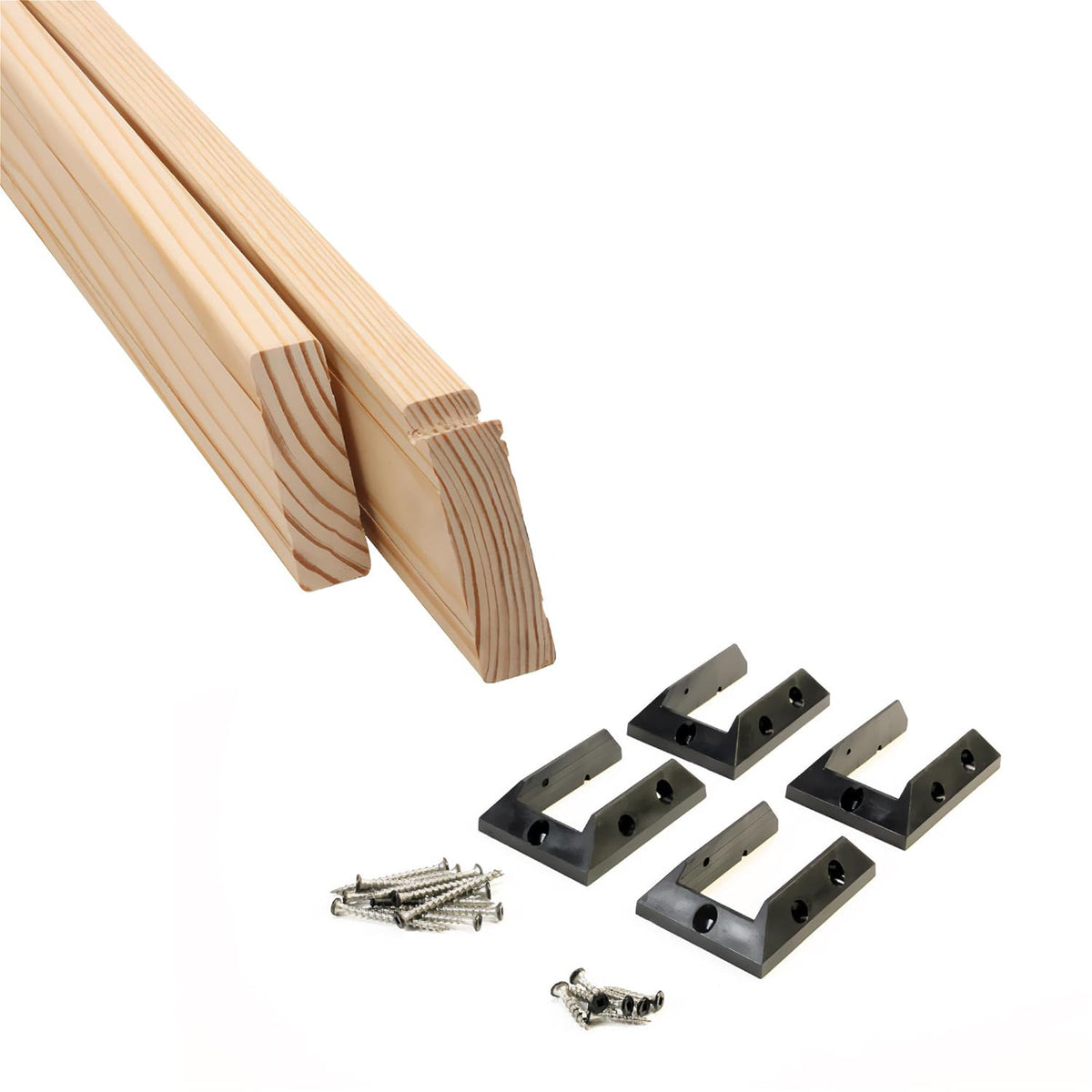 6 ft. Pressure-Treated Pine Stair Rails with Black Brackets F326775