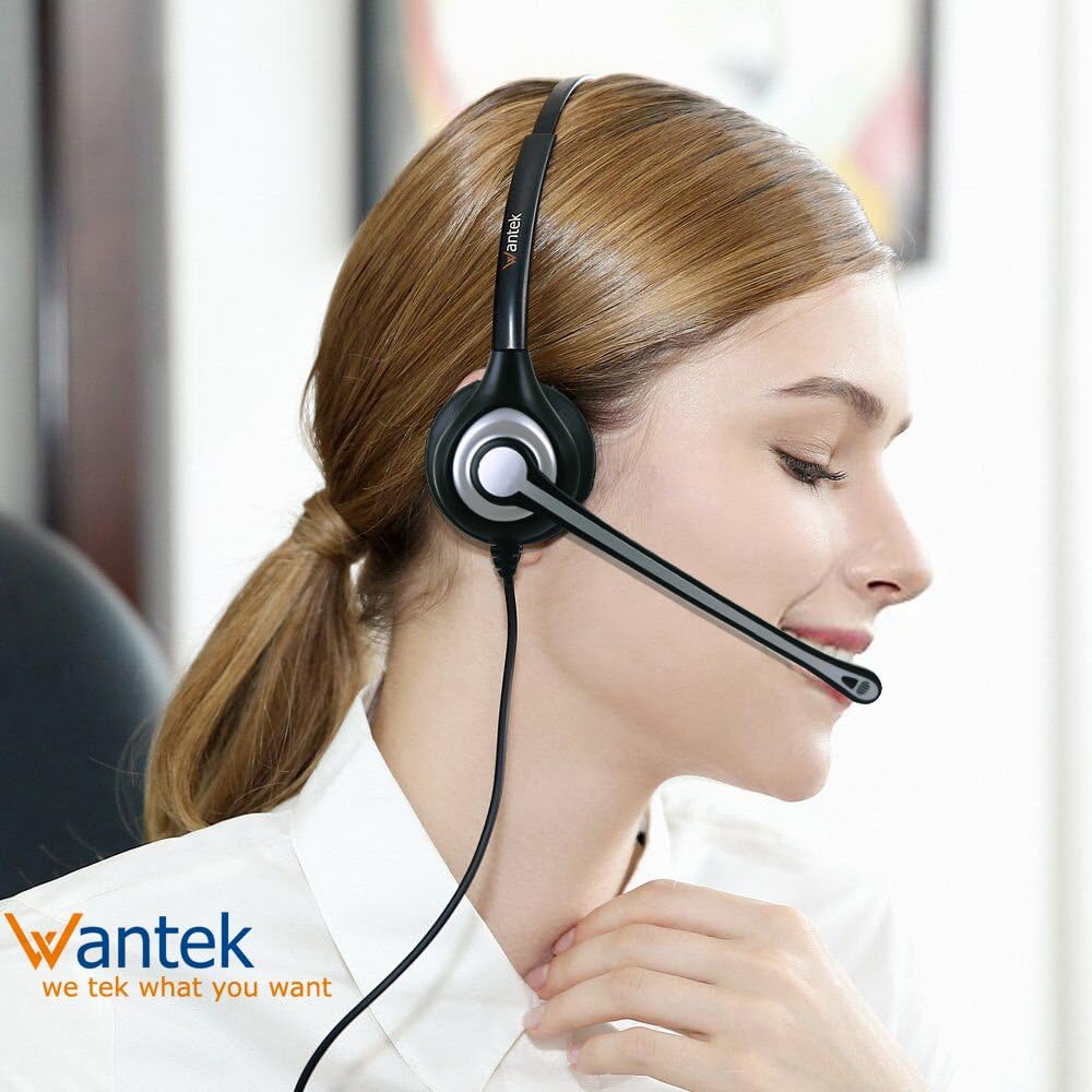 Corded Telephone Headset with Noise Canceling Mic G8243