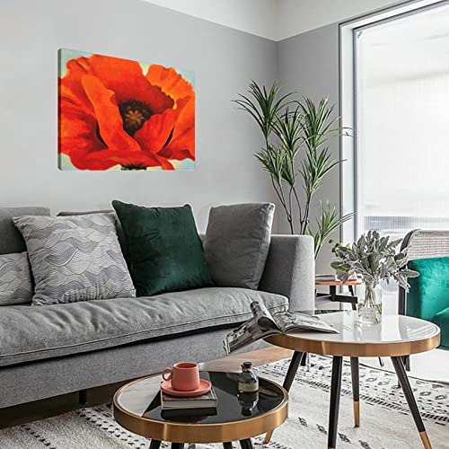 Red Flowers Canvas Wall Art Poster 12x08inch Unframe-Style H303732