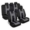 Light Gray PolyCloth Car Seat Covers Full Set Z4010