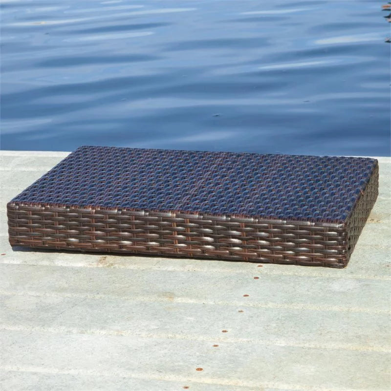 3 Piece Multibrown Outdoor Wicker Chaise Lounge Set E912203