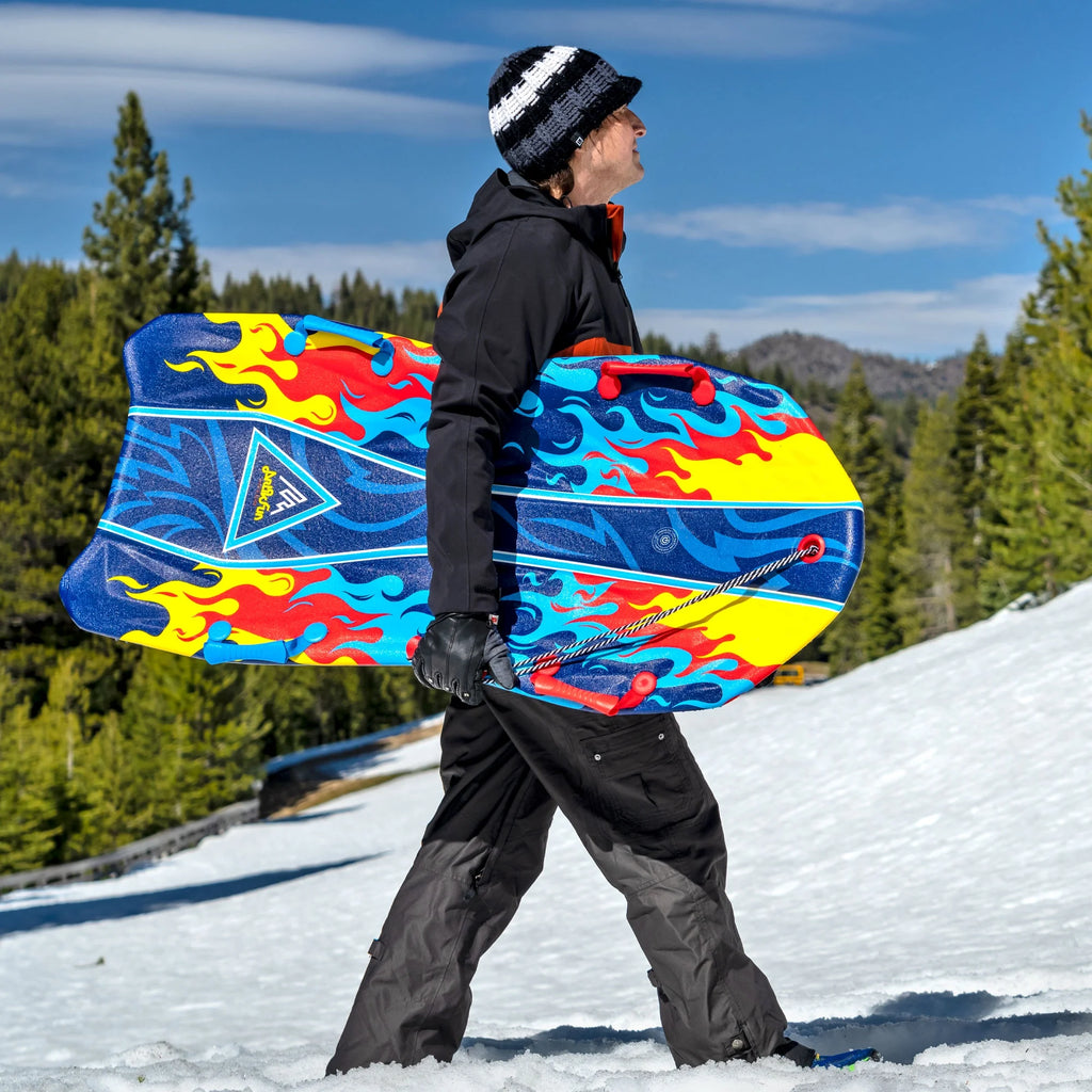 Blue Foam Snow Sled with Sound Effect 2-Pack with Tow Rope and Handles L88418