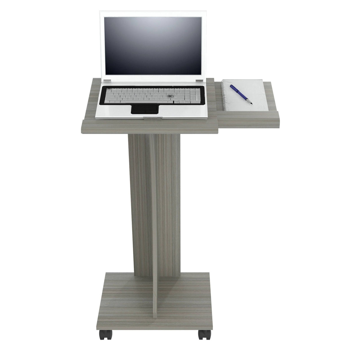 Smoke Oak Rolling Laptop Cart U524