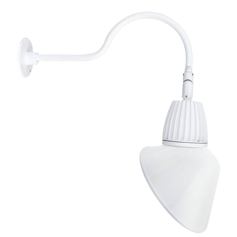 Gooseneck 13W Warm LED Angled Cone Shade White W825