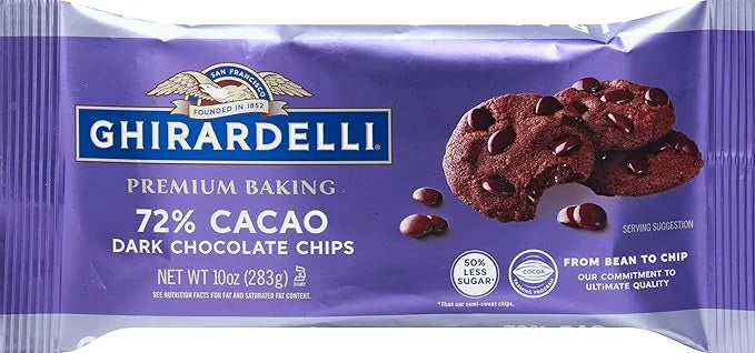 72% Cacao Dark Chocolate Baking Chips, 10 OZ Bag J8701