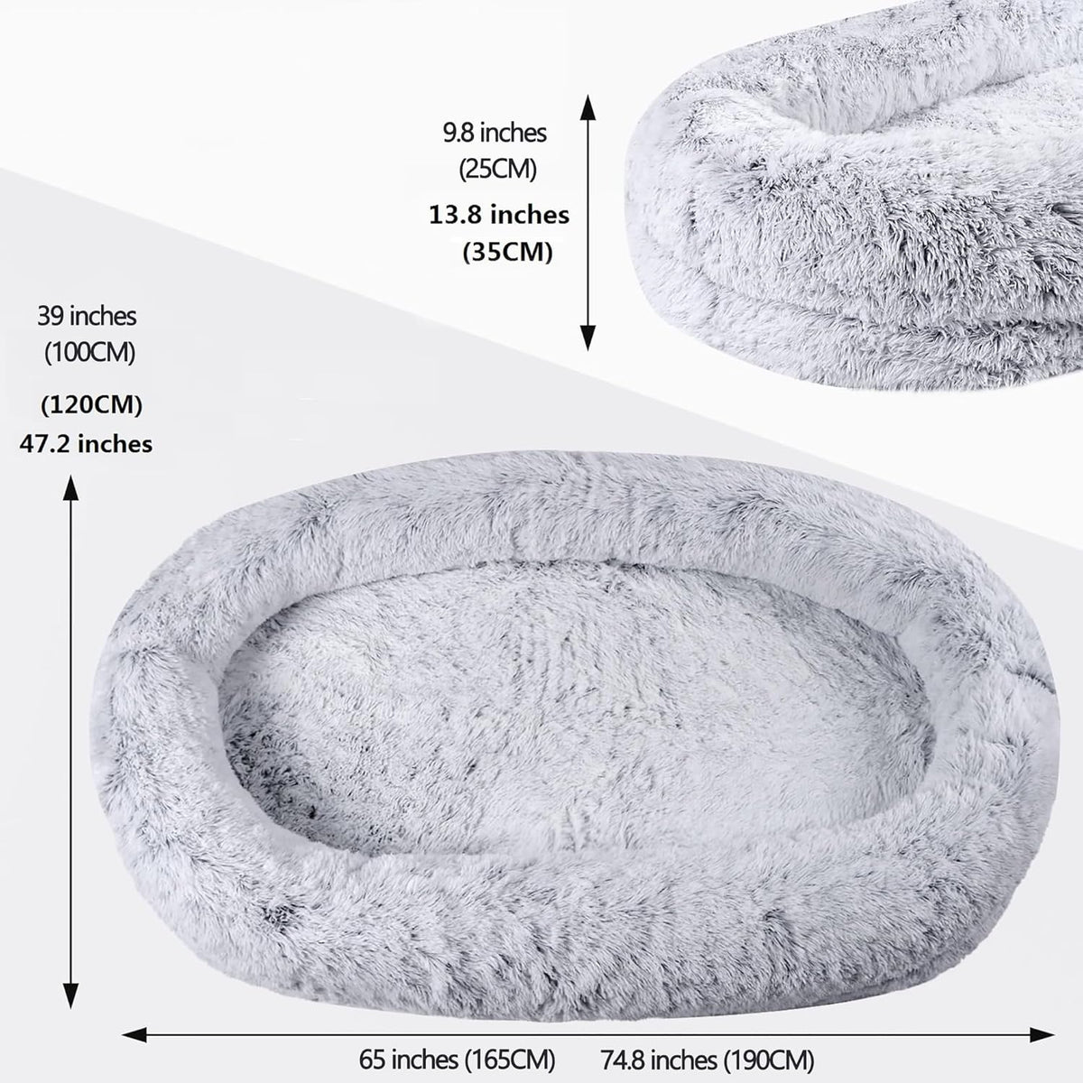 Gray Detachable Washable Giant Dog Bed Z691186