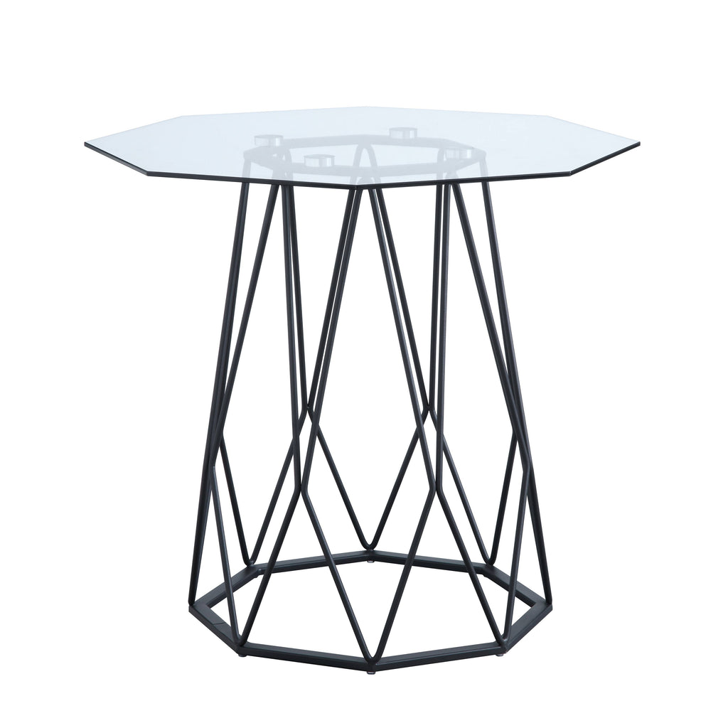 Black Glass Top End Table J1979