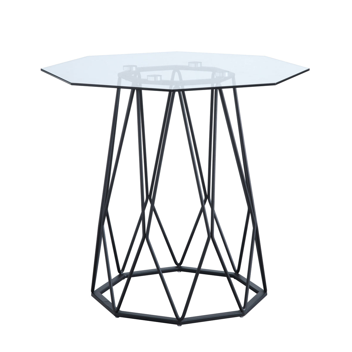 Black Glass Top End Table J1979