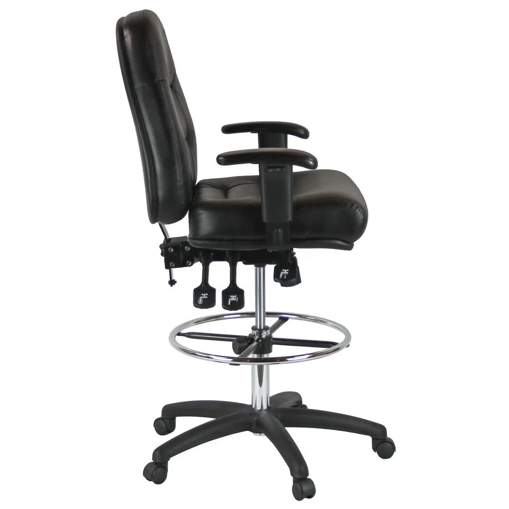 Mid-Back Leather Drafting Chair C76002