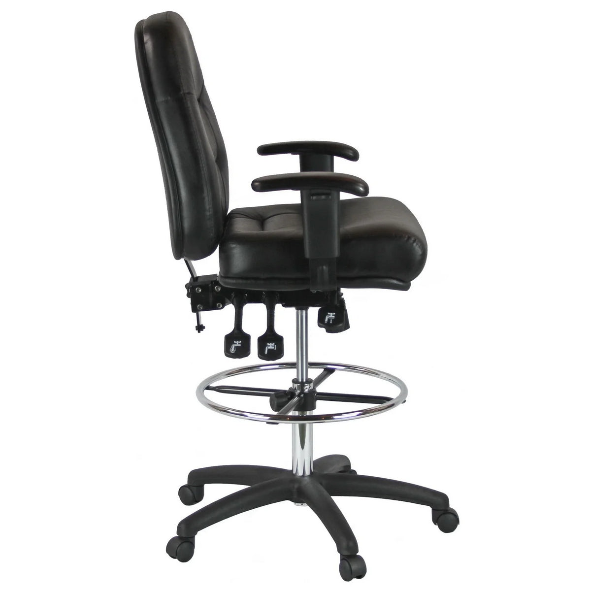 Mid-Back Leather Drafting Chair C76002