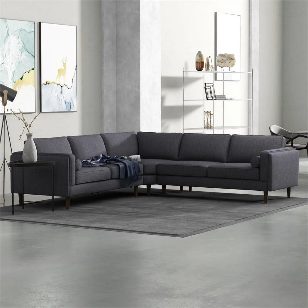 Dark Gray Fabric Corner Sofa S260