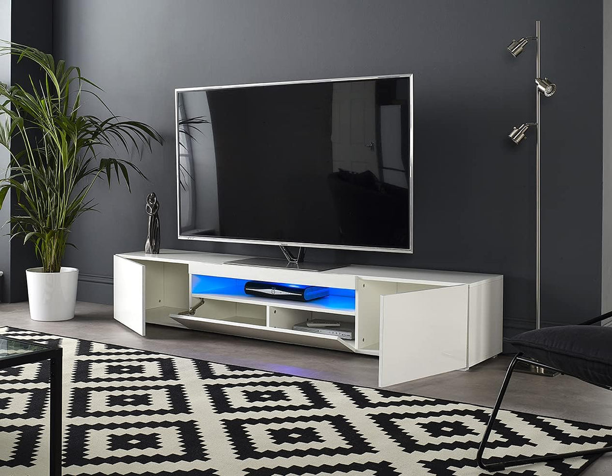 White TV Stand with Lights H22115