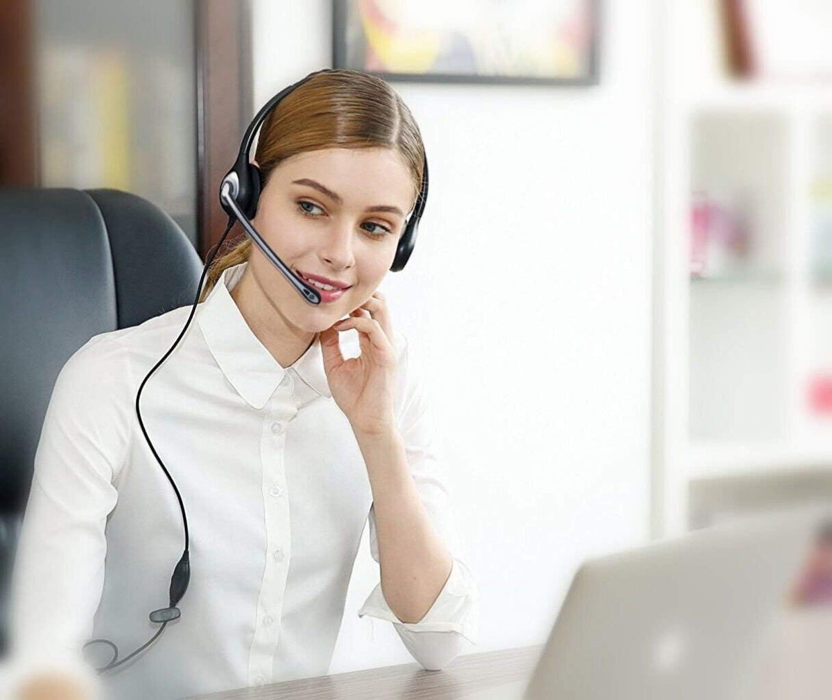 Corded Telephone Headset with Noise Canceling Mic G8243