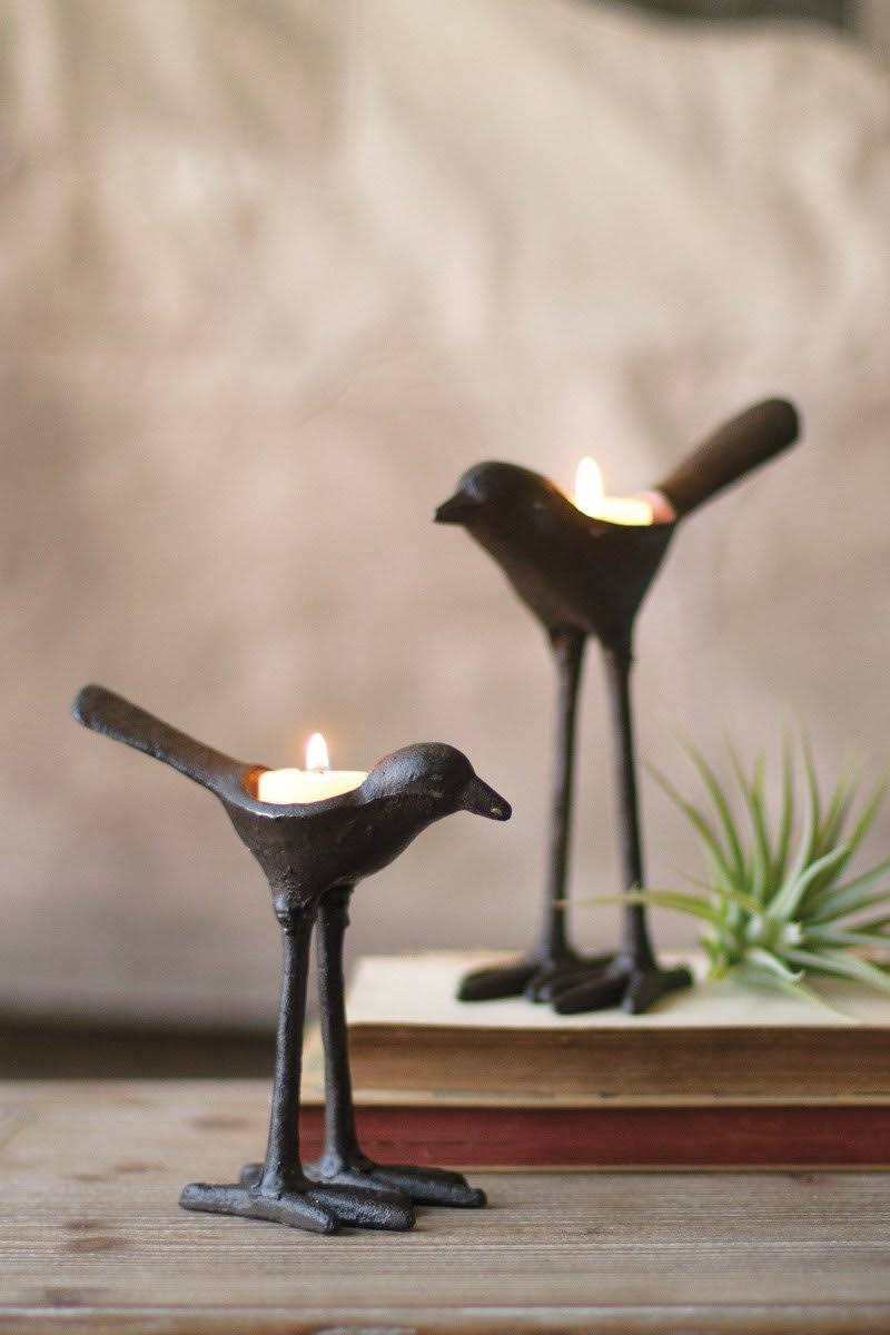 Cast Iron Tea Light Holders, Set of 2 W4535