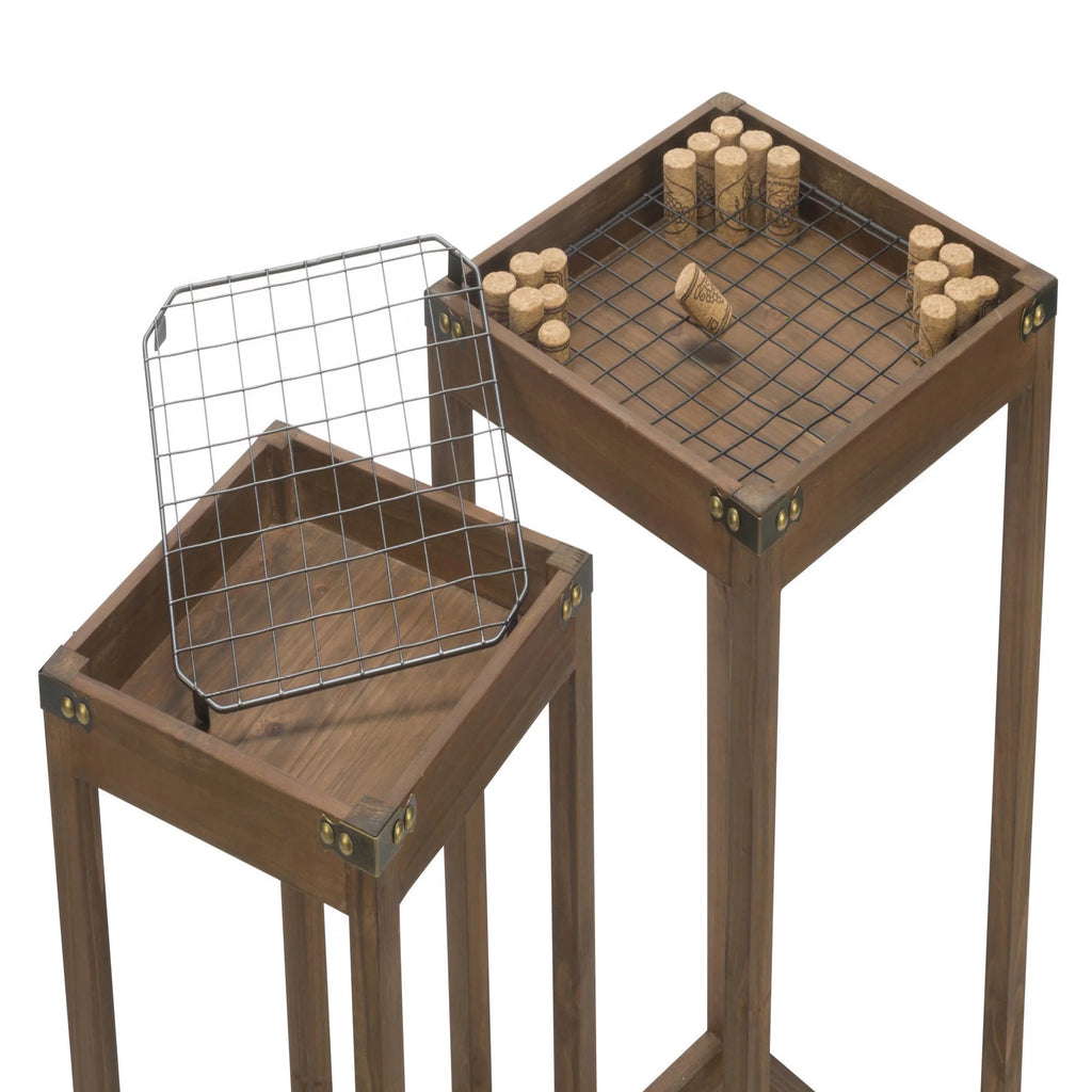 Set of 3 Brown Nesting Display Tables S27870