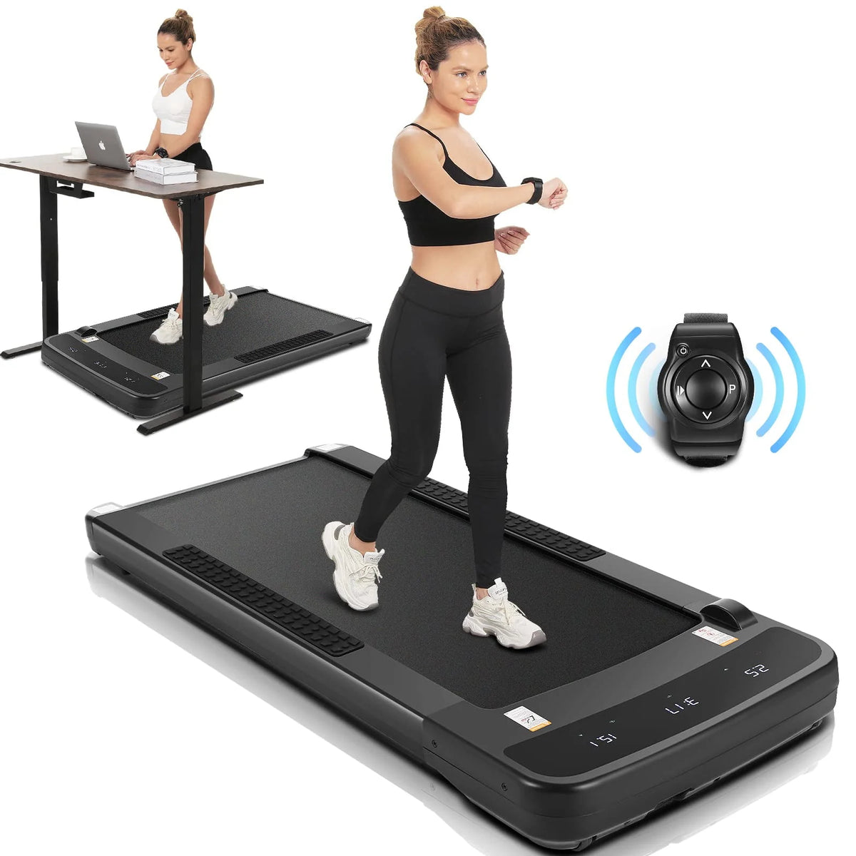 Black Under Desk Treadmill with Remote Control V557095