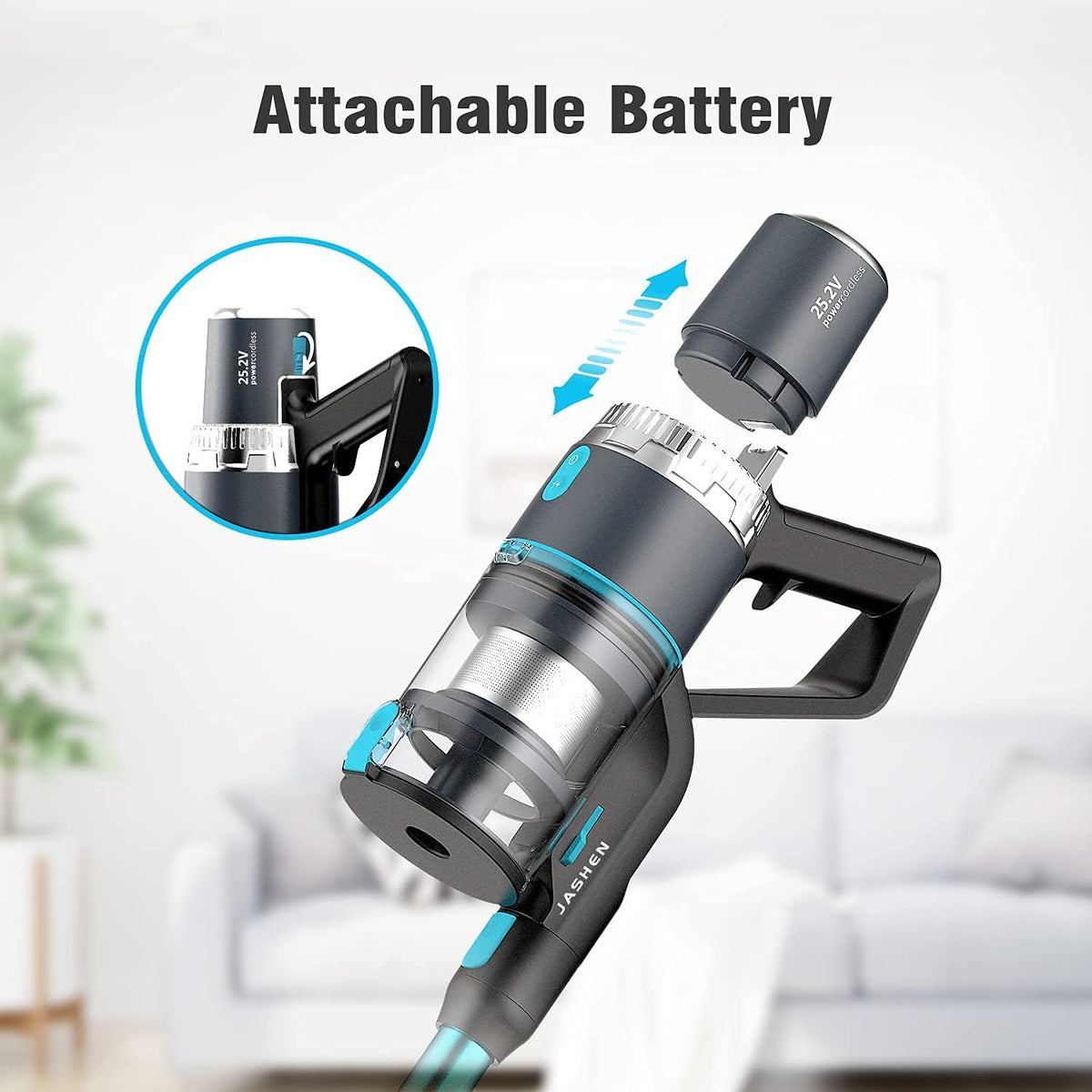 Cordless Vacuum Cleaner with Auto Mode, Lightweight Stick Vacuum, 350W Suction, 4-in-1 H2783
