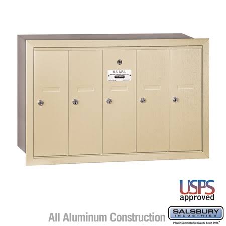 Bronze-Vertical Recessed Mounted Mailbox with 5 Doors O437430
