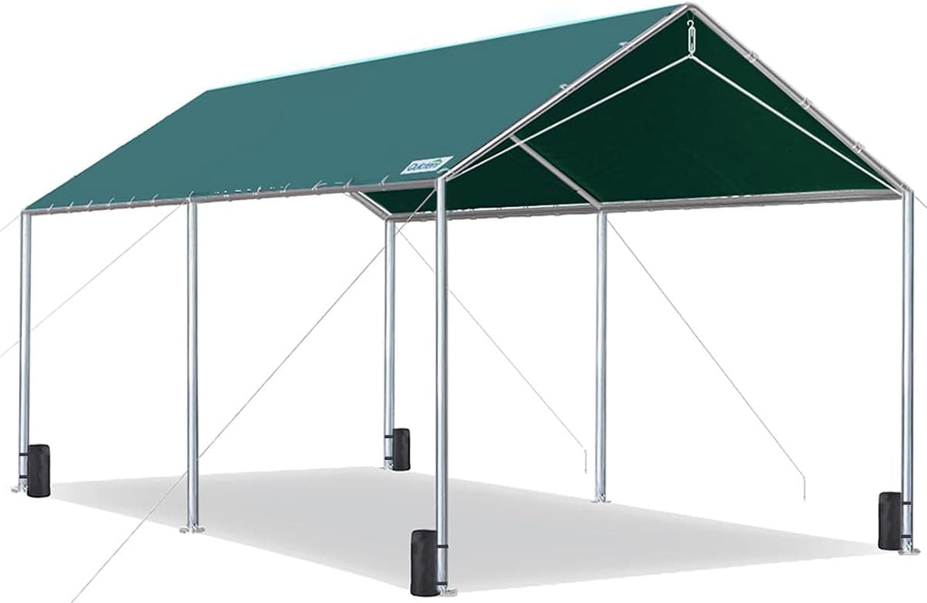 10X20ft Heavy Duty Carport Car Canopy Party Tent with 3 Reinforced Steel Cables Y19363