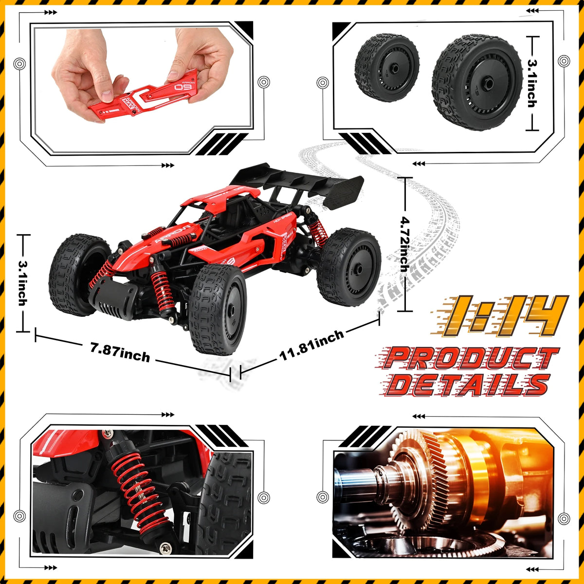Remote Control Car 1:14 Alloy High Speed RC Racing Car L254204