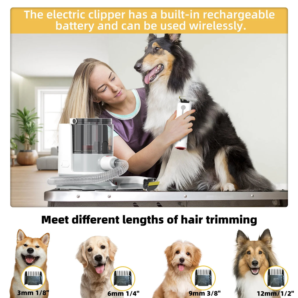 Dog Grooming Vacuum Kit with Clipper & Brush H714