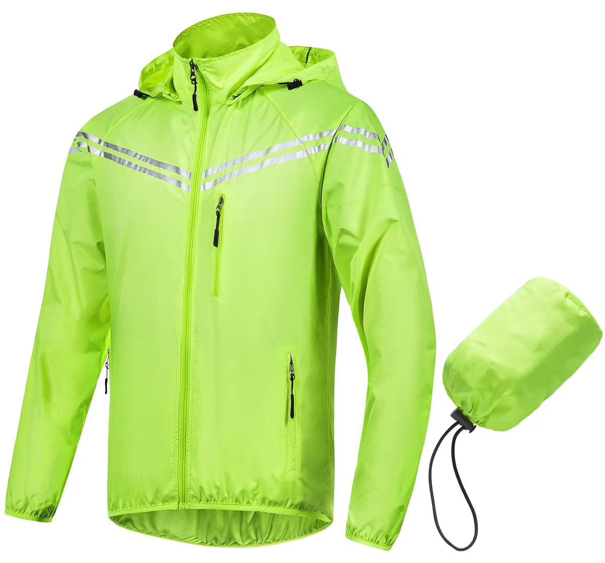 Yellow Ultralight Packable Cycling Rain Jacket X3055