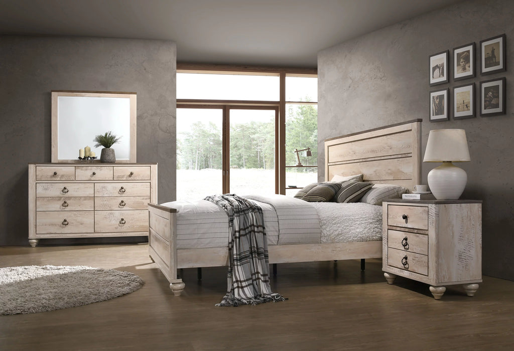 White Wash 4-Piece King Size Bedroom Set F8458
