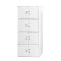 4 Shelf 8 Door Wooden Bookcase Cabinet in White G1259