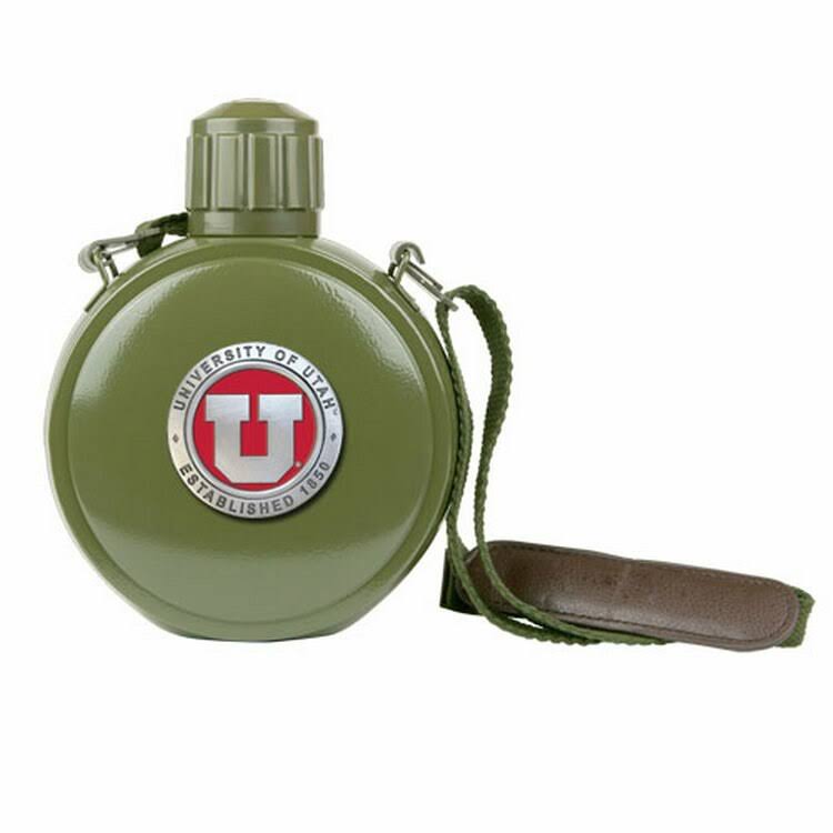Red Pewter Accent Stainless Steel Canteen Q7106