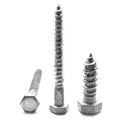 1/4 inch-10 x 4 1/2 inch Hex Lag Screw Low Carbon Steel Hot Dip Galvanized Pk 100 X910153