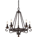 Five Light Chandelier Rustic Black Q314