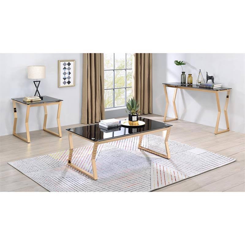 Black Glass Top Console Table H861509