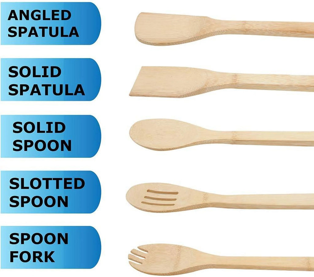 5 Pcs Natural Bamboo Cooking Utensil Set D5072
