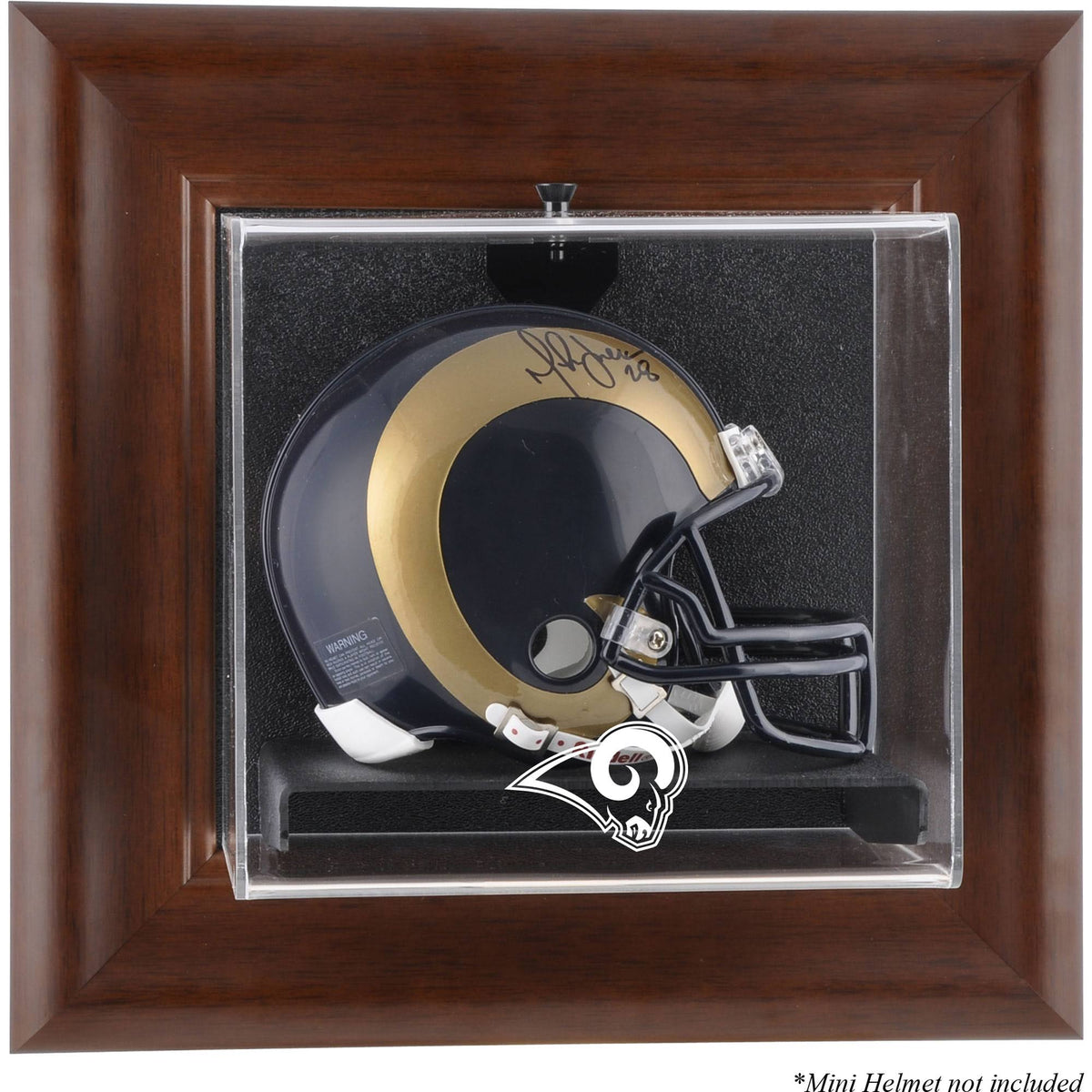 Brown Framed Wall-Mountable Mini Helmet Display Case T808363