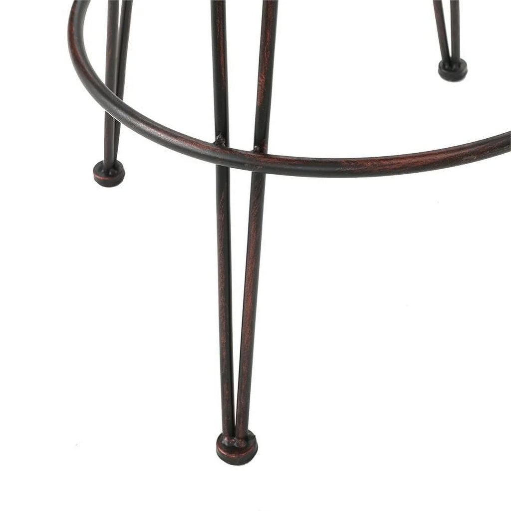 Wicker Barstool with Black Brush Copper Iron Frame Set of 2 A7329
