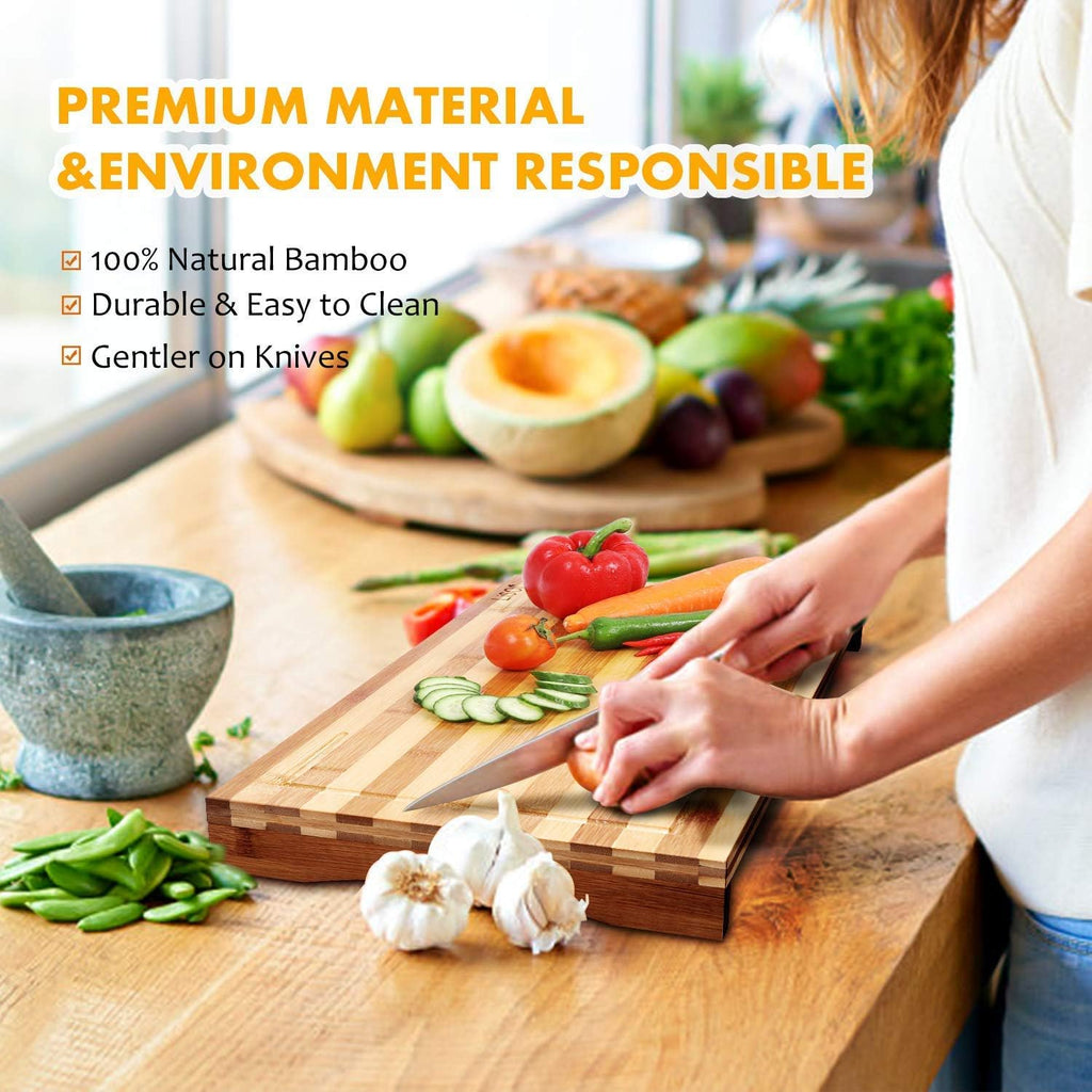 Bamboo Stovetop Cover Cutting Board with Adjustable Legs Z723