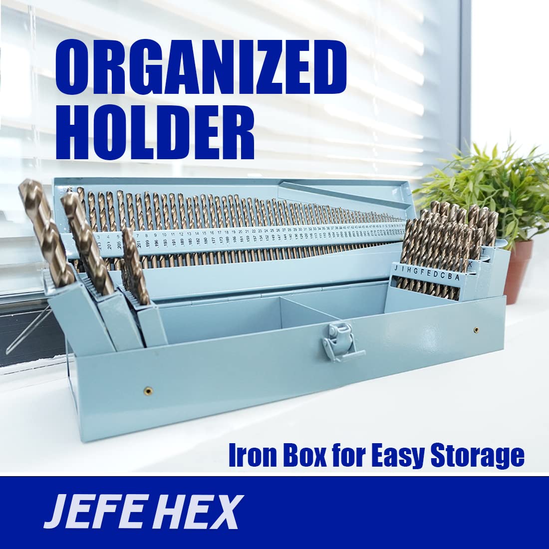 115 pcs HSS Cobalt Drill Bit Set with Metal Indexed Storage Case N707