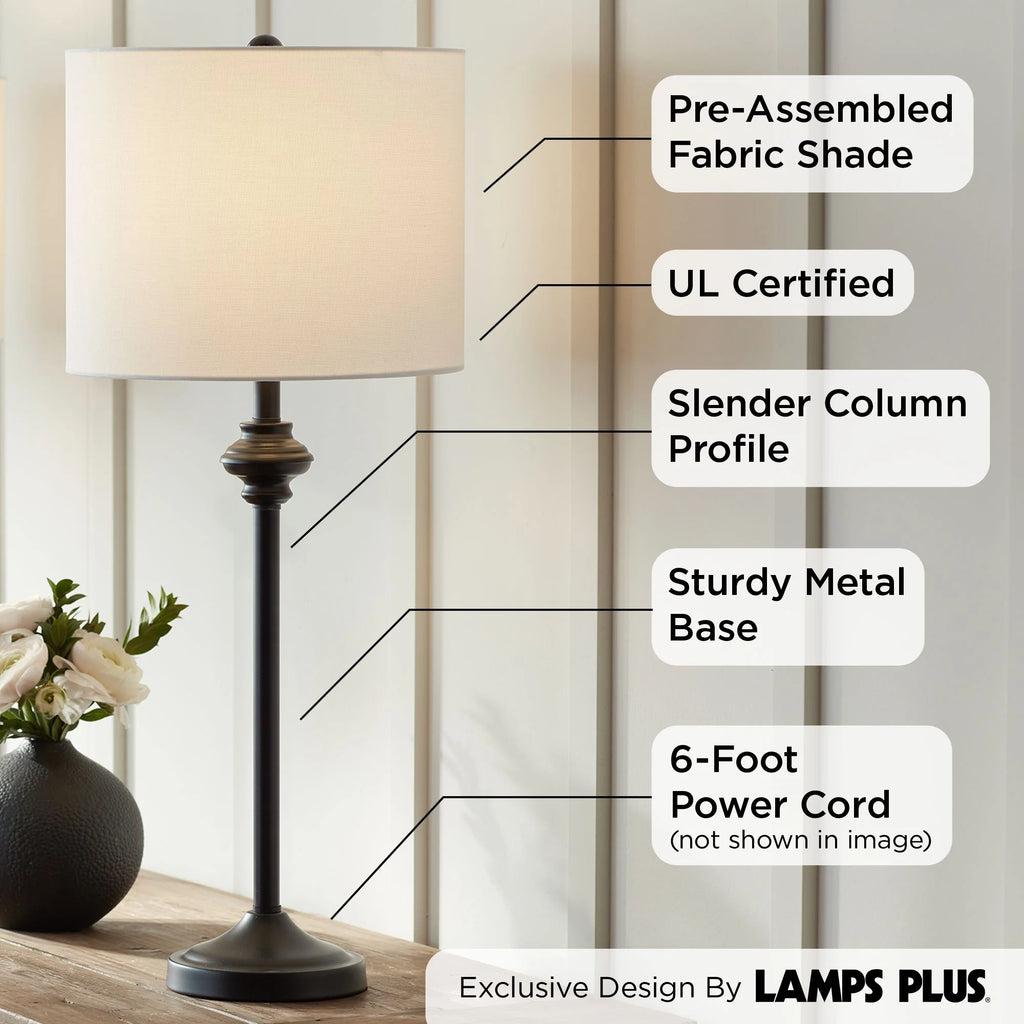 Set of 2 Black Metal Table Lamps T33842
