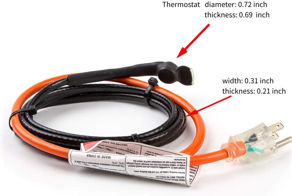 80-feet Pipe Heating Cable with Built-in Thermostat Pack of 2 U483