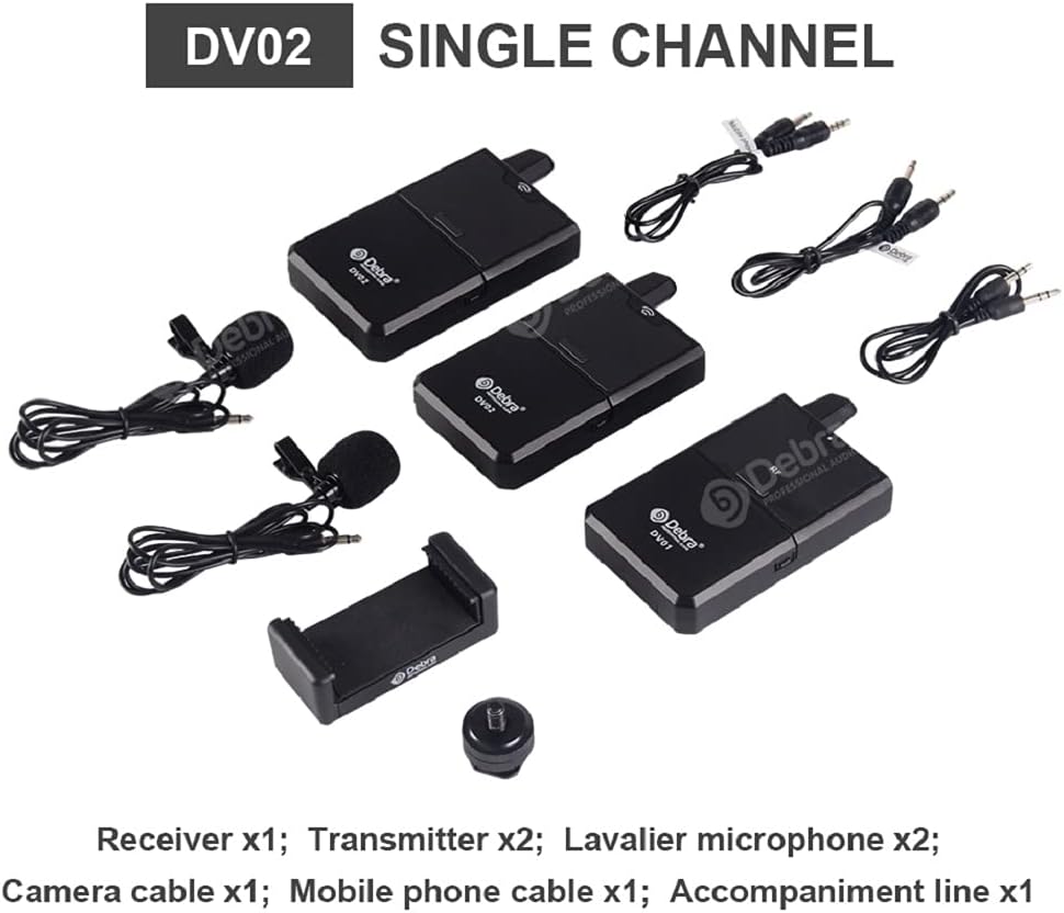 DV UHF Wireless Lavalier Microphone with Remote Monitor, Dual Mics S126258