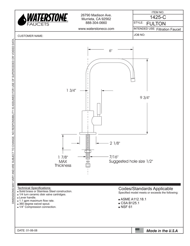 Satin Gold Hot Only Filtration Faucet V745