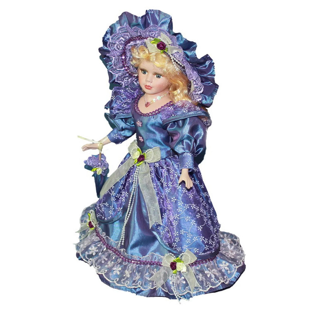 Violet Porcelain Dollhouse Lady with Dress Q50333